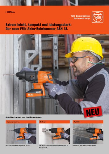 Der neue FEIN Akku-Bohrhammer ABH 18