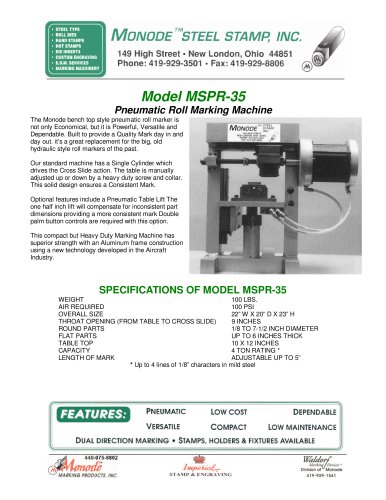 Monode Model MSPR-35  Pneumatic Roll Marking Machine