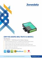 3onedata | GW1102-1D(RS-485) | Wall Mounting | 2-port RS-485/422 to Ethernet Modbus Gateway