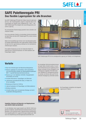 SAFE Palettenregale für Gefahrstoffe