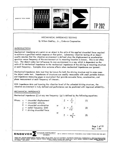 Mechanical Impedance Testing