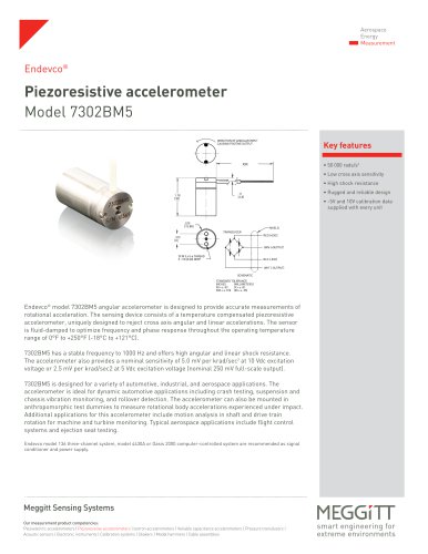 Piezoresistive accelerometer Model 7302BM5