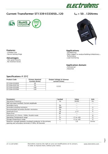 Current Transformer ST1339-V333050...120