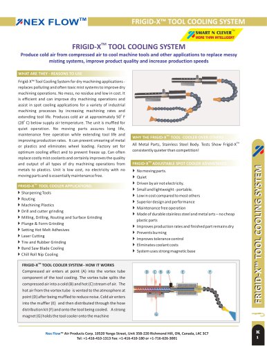 FRIGID-X TOOL COOLING SYSTEM