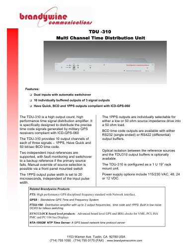 TDU-310 Pulse/Data Distribution Amplifier for ICD-GPS-060 signals