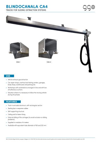 BLINDOCANALA CA4 - GGE data sheet