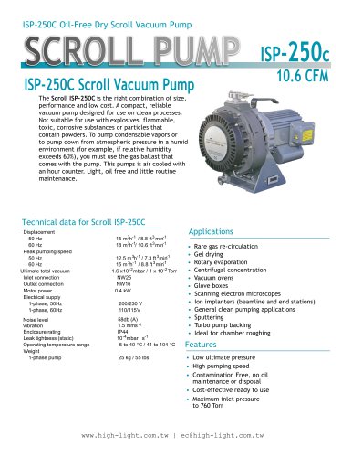 Scroll dry vacuum pump