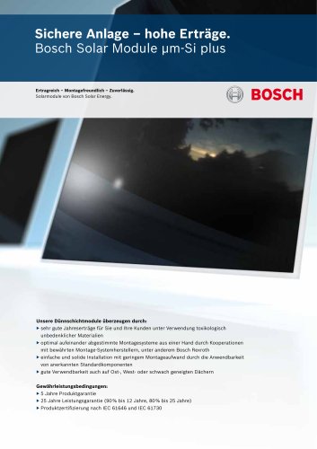 Bosch Solar Modul µm-Si plus