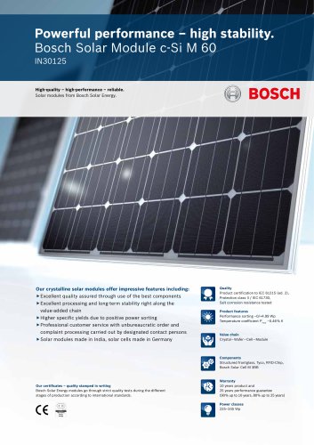 Bosch Solar Module c-Si M 60 IN30125 (225 - 245 Wp)