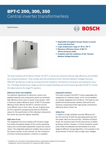 BPT-C 200, 300, 350 / Central inverter transformerless