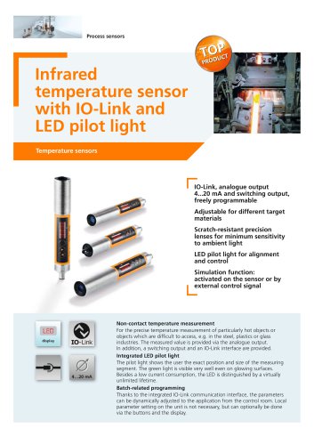 Infrared temperature sensor with IO-Link and LED pilot light