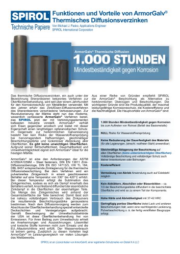 Funktionen und Vorteile von ArmorGalv® Thermisches Diffusionsverzinken