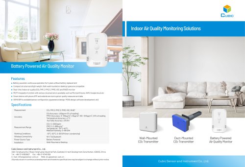 Cubic-Indoor Air Quality Monitoring Solutions