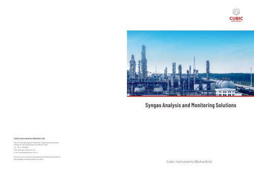 Cubic Instruments Syngas Analysis and Monitoring Solutions Brochure