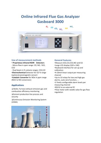 Online Infrared Flue Gas Analyzer Gasboard 3000