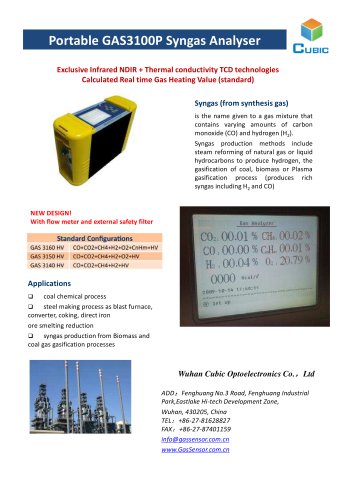 Syngas portable analyzers