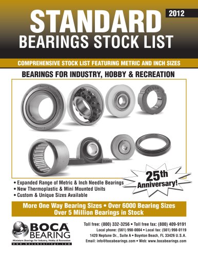 Boca Bearings - 2012-Standard-bearing-stocklist