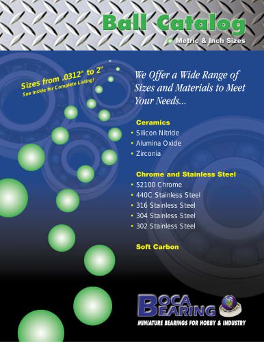 Steel & Ceramic Ball Catalog