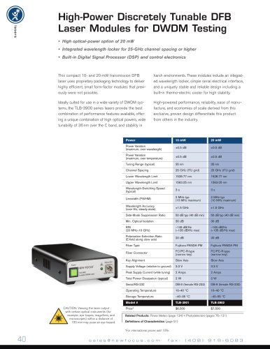 Test & Measurement Sources Lasers