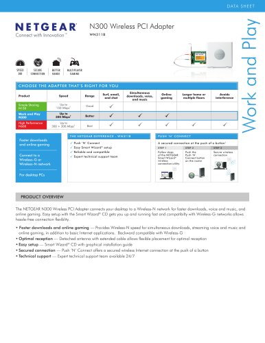 N300 Wireless PCI Adapter WN311B