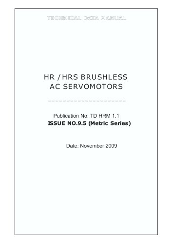 HR / HRS BRUSHLESS AC SERVOMOTORS