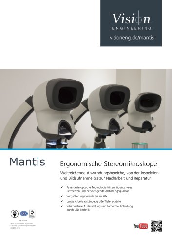 Mantis Ergonomische Stereomikroskope