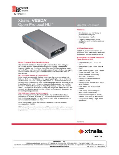 Xtralis&reg; Open Protocol HLITM