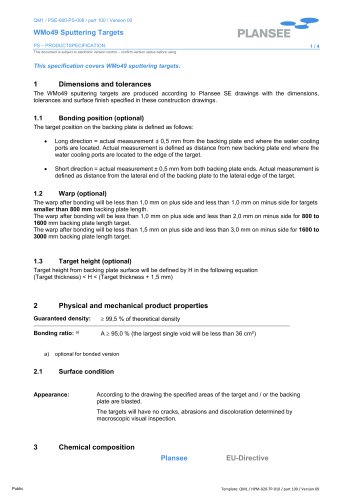 WMo49 Sputtering Targets