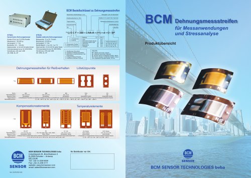 BCM Dehnungsmessstreifen für Messanwendungen und Stressanalyse