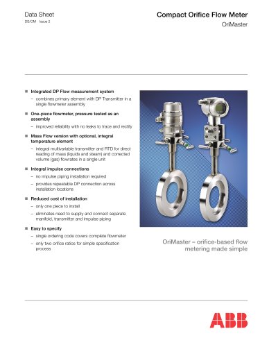 Compact Orifice Flow Meter OriMaster