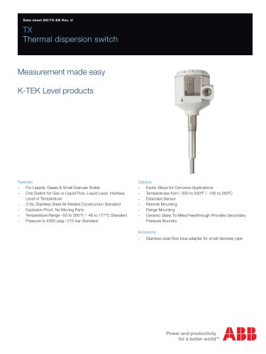 TX - Thermal dispersion switch