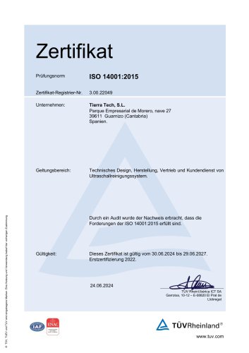  ISO 14001:2015 Zertifikat