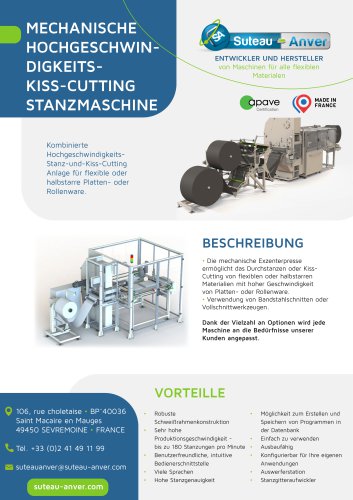 Produktdatenblatt &ndash; Hochgeschwindigkeits-Stanzpresse DE