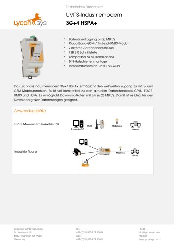 Datenblatt HSPA-Industriemodem 3G+4 HSPA+