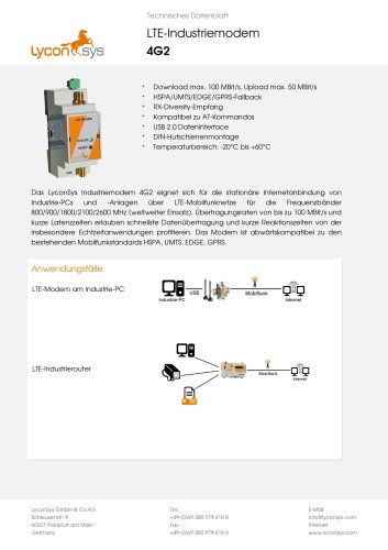 Datenblatt LTE-Industriemodem 4G2-LTE