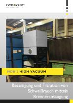 MDB-2 High Vacuum - Beseitigung und Filtration von Schweißrauch mittels Brennerabsaugung