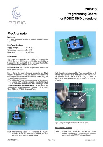 PRB018 - Programming Board for 18-pin SMD-Encoder