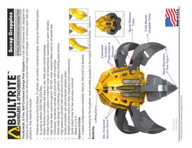 Builtrite Model 6TSG-1000, 10 Yard Capacity, Self Contained Scrap Grapple