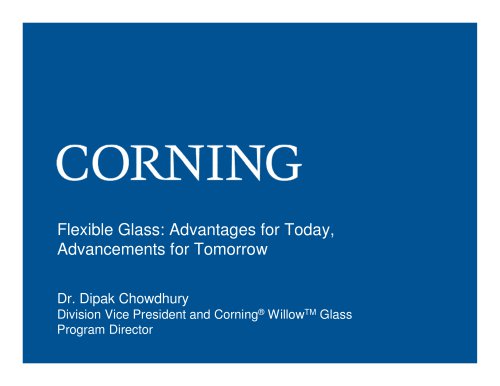 Flexible Glass: Advantages for Today, Advancements for Tomorrow