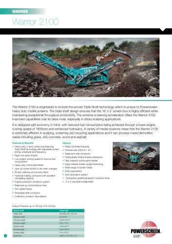 Powerscreen Warrior 2100 Mobile Screen