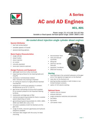 AC and AD Engines