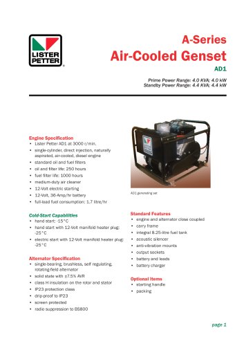 Air-Cooled Genset