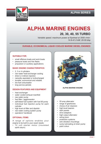 ALPHA MARINE ENGINES