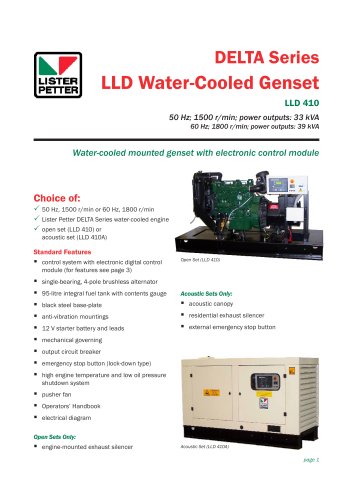 DELTA Series LLD Water-Cooled Genset