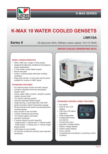 K Max 10 Gensets