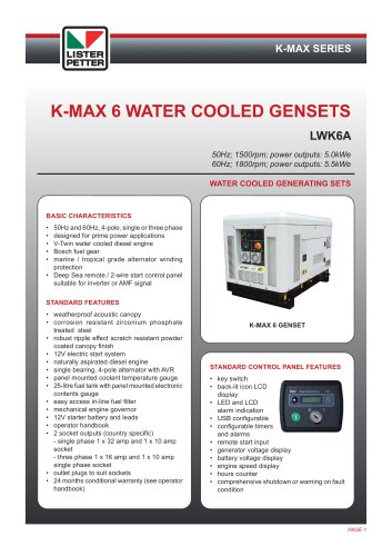 K Max 6 Gensets