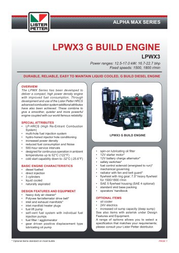 LPWX3 G BUILD ENGINE