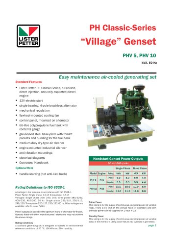 PH Classic-Series “Village” Genset