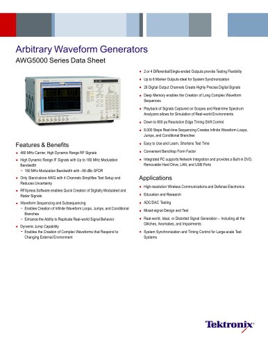 Arbitrary Waveform Generators AWG5000 Series