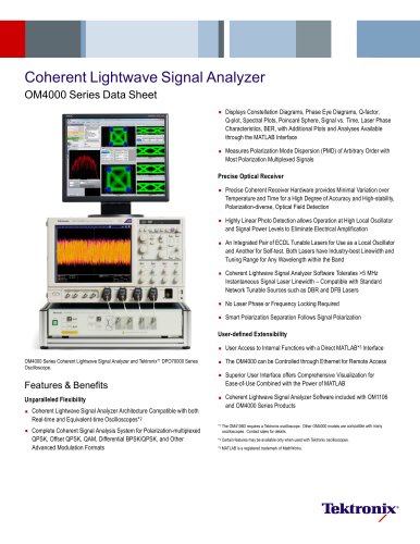 Coherent Lightwave Signal Analyzer OM4000 Series